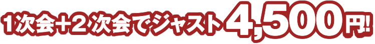 1次会+2次会でジャスト4500円